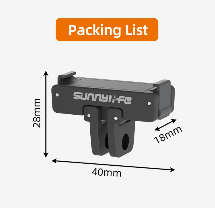 Sunnylife AD691 Magnetic Adapter Mount for DJI Action 2 / Osmo Action 3 / 4 (Black) -  by Sunnylife | Online Shopping South Africa | PMC Jewellery