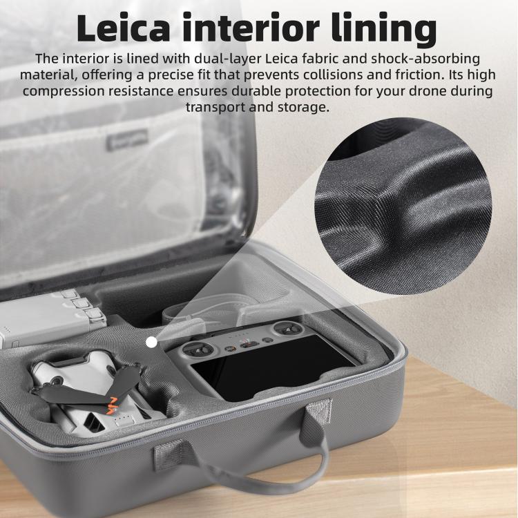 For DJI Air 3 / Air 3S / Mini 4 Pro STARTRC Dual-Drone Shoulder Storage Bag PU Handbag (Grey) - free shipping - PMc TechLife - Order now!