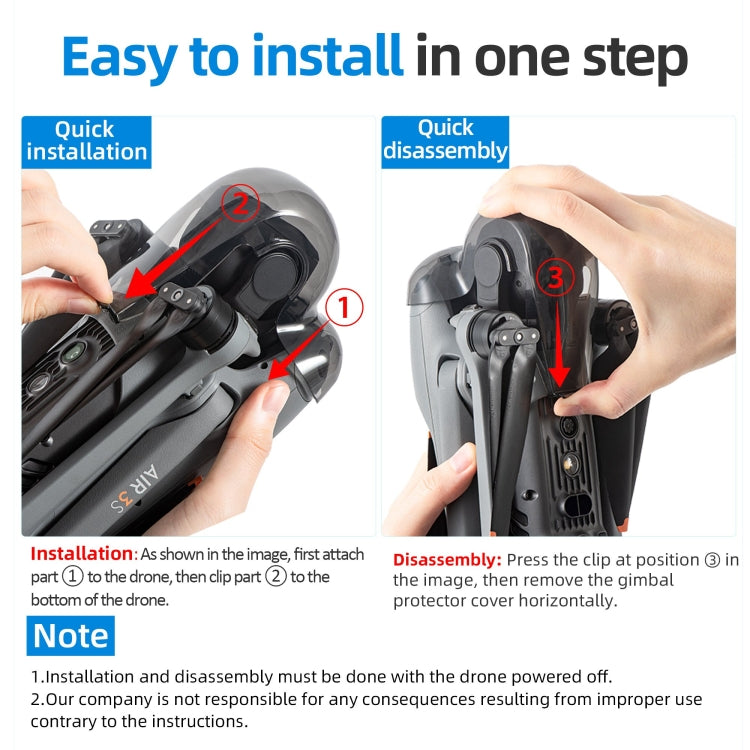 For DJI Air 3S STARTRC Lens Protective Cover Gimbal Cover (Transparent Black) - free shipping - PMC TechLife - Order now!