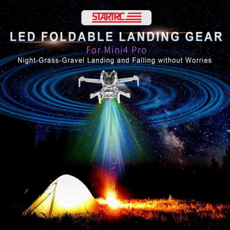 For DJI Mini 4 Pro STARTRC LED Light Folding Heightened Landing Gear Training Rack (Grey) - Holder Series by STARTRC | Online Shopping South Africa | PMC Jewellery