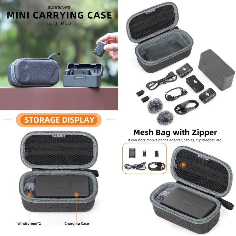 For DJI Mic 2 Sunnylife B770 Mini Carrying Case Wireless Microphone Storage Bag (Grey) - Case & Bags by Sunnylife | Online Shopping South Africa | PMC Jewellery | Buy Now Pay Later Mobicred