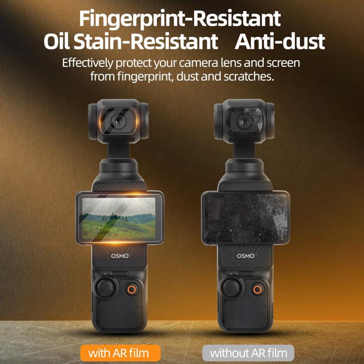 For DJI Osmo Pocket 3 Sunnylife Lens Screen Protector AR Anti-reflection Tempered Glass Film with Film Locator - free shipping - PMC TechLife - Order now!