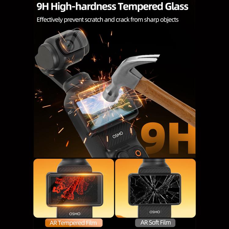 For DJI Osmo Pocket 3 Sunnylife Screen Protector AR Anti-reflection Tempered Glass Film with Film Locator - free shipping - PMC TechLife - Order now!