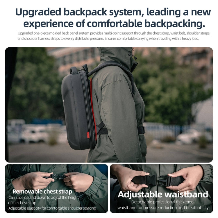 STARTRC Hard Shell Waterproof Shoulders Bag Backpack for DJI Mavic 3 Pro / Mavic 3 Classic (Black) - Backpacks & Bags by STARTRC | Online Shopping South Africa | PMC Jewellery | Buy Now Pay Later Mobicred