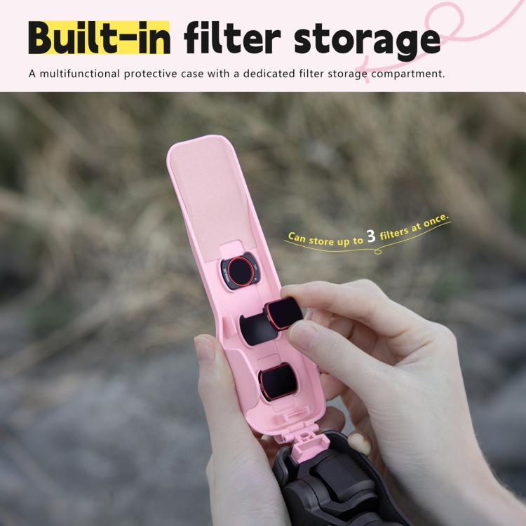 For DJI Osmo Pocket 3 STARTRC Storage Box Protective Case with Lanyard (Pink) - free shipping - PMC TechLife - Order now!