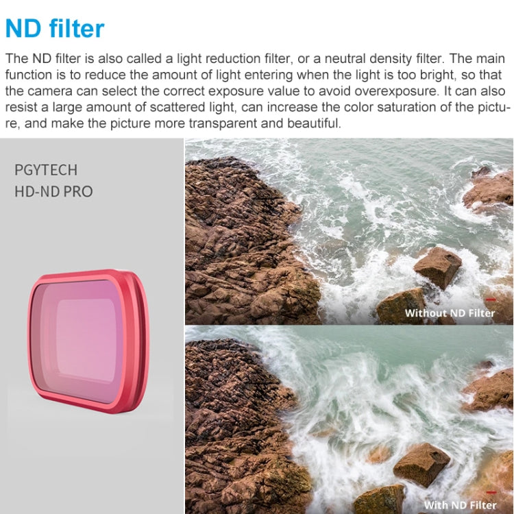 4 PCS PGYTECH P-18C-013 ND Dimming Suit Profession Diving Color Lens Filter for DJI Osmo Pocket - Lens Accessories by PGYTECH | Online Shopping South Africa | PMC Jewellery | Buy Now Pay Later Mobicred