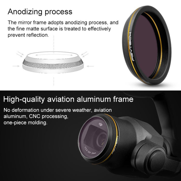 PGYTECH X4S-HD ND8 Gold-edge Lens Filter for DJI Inspire 2 / X4S Gimbal Camera Drone Accessories - Lens Hood by PGYTECH | Online Shopping South Africa | PMC Jewellery | Buy Now Pay Later Mobicred