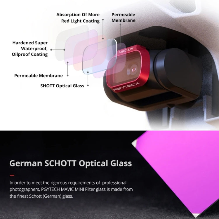 4 PCS PGYTECH P-12A-019 ND8 / 16 / 32 / 64 Dimming Lens Filter Set for DJI Mavic Mini Drone Accessories - free shipping - PMC TechLife - Order now!