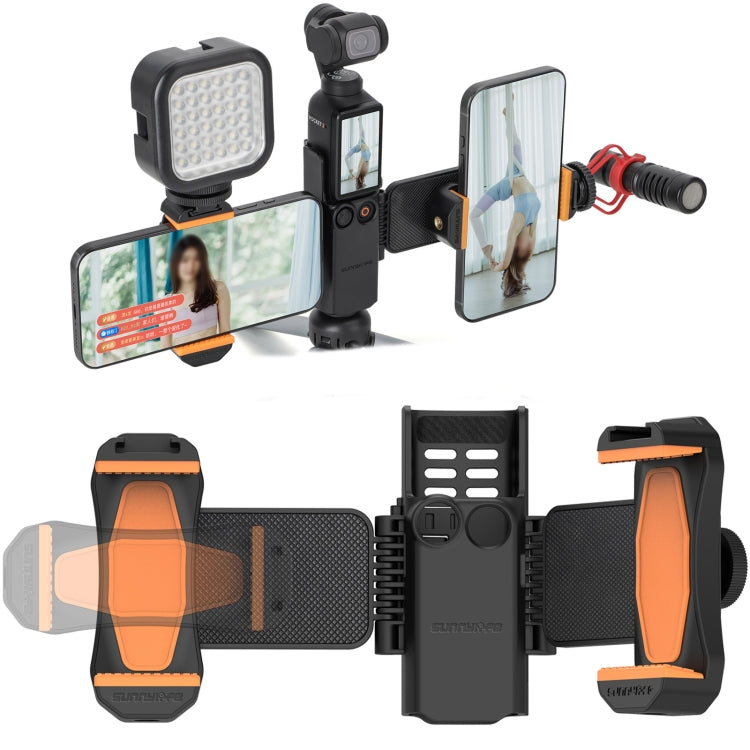 For DJI OSMO Pocket 3 Sunnylife ZJ756 Expanded Dual Phone Clamp Holder (Black) - free shipping - PMC TechLife - Order now!