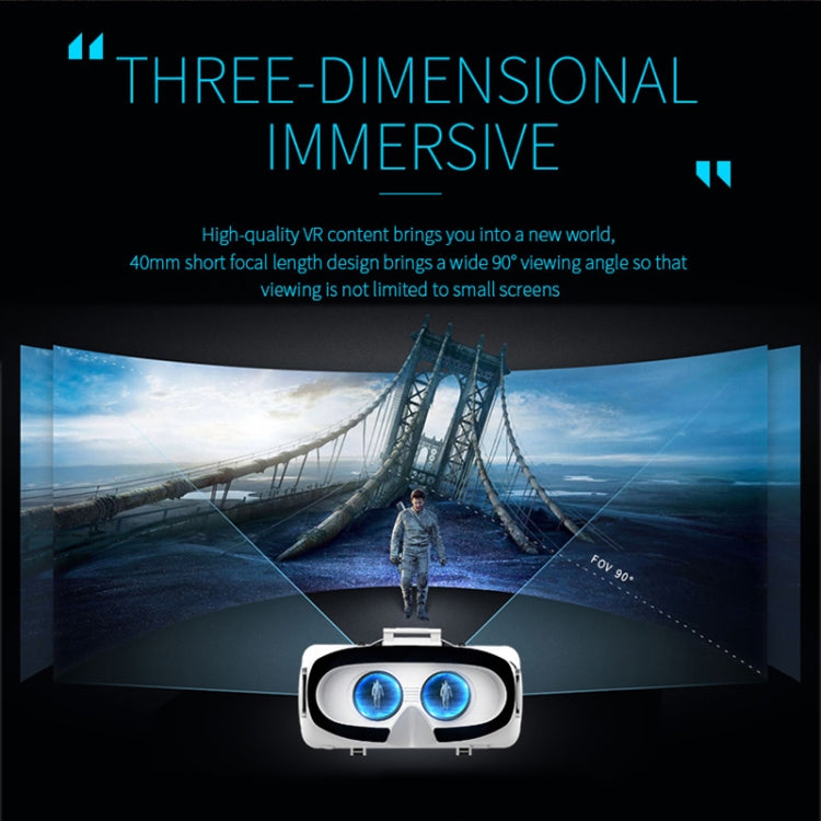 VR SHINECON G06E Virtual Reality 3D Video Glasses Suitable for 4.7 inch - 6.1 inch Smartphone with Headset (White) - VR Headset by PMC TechLife | Online Shopping South Africa | PMC TechLife