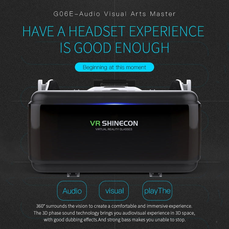 VR SHINECON G06E Virtual Reality 3D Video Glasses Suitable for 4.7 inch - 6.1 inch Smartphone with Headset (White) - VR Headset by PMC TechLife | Online Shopping South Africa | PMC TechLife