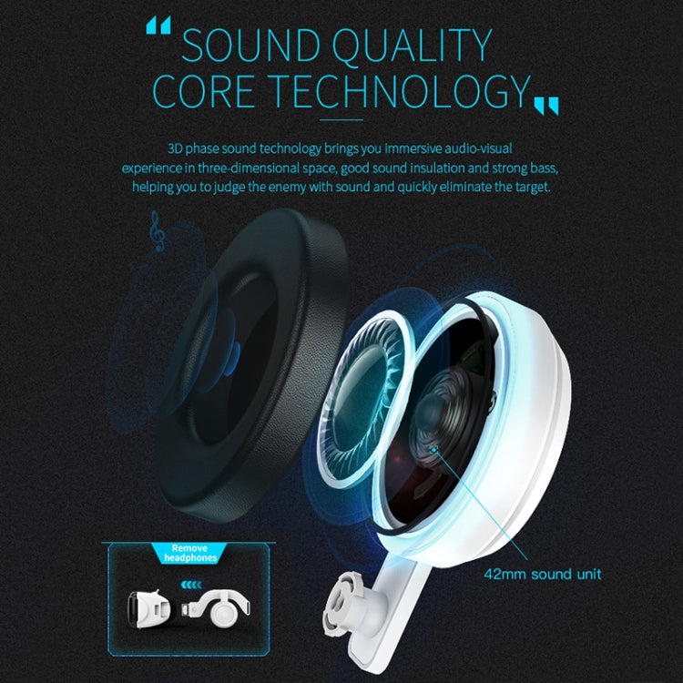 VR SHINECON G06E Virtual Reality 3D Video Glasses Suitable for 4.7 inch - 6.1 inch Smartphone with Headset (White) - VR Headset by PMC TechLife | Online Shopping South Africa | PMC TechLife