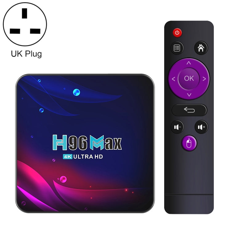 H96 Max V11 4K Smart TV BOX Android 11.0 Media Player with Remote Control, RK3318 Quad-Core 64bit Cortex-A53, RAM: 4GB, ROM: 32GB, Support Dual Band WiFi, Bluetooth, Ethernet, UK Plug - RK3318 by PMC TechLife | Online Shopping South Africa | PMC TechLife | Buy Now Pay Later Mobicred