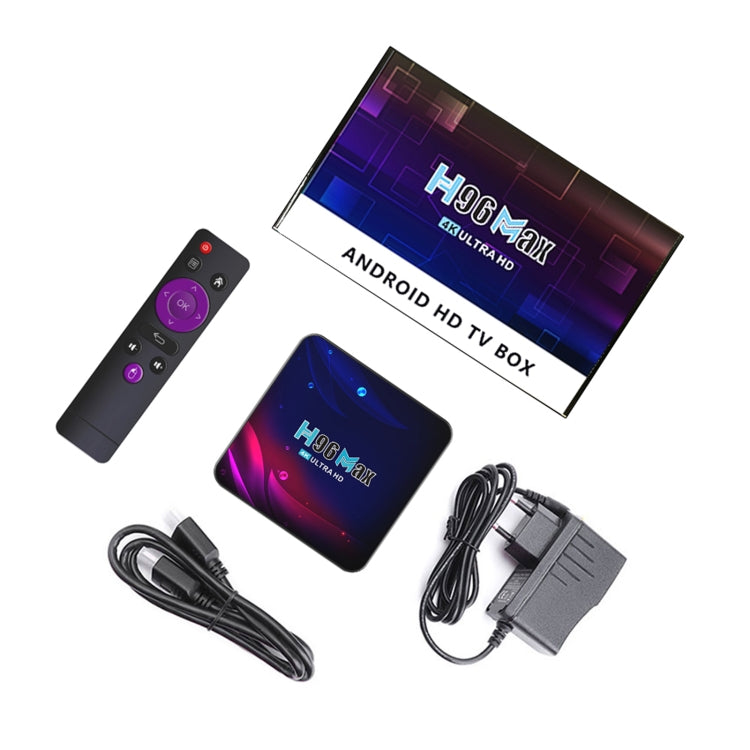 H96 Max V11 4K Smart TV BOX Android 11.0 Media Player with Remote Control, RK3318 Quad-Core 64bit Cortex-A53, RAM: 4GB, ROM: 32GB, Support Dual Band WiFi, Bluetooth, Ethernet, EU Plug - RK3318 by PMC TechLife | Online Shopping South Africa | PMC TechLife | Buy Now Pay Later Mobicred