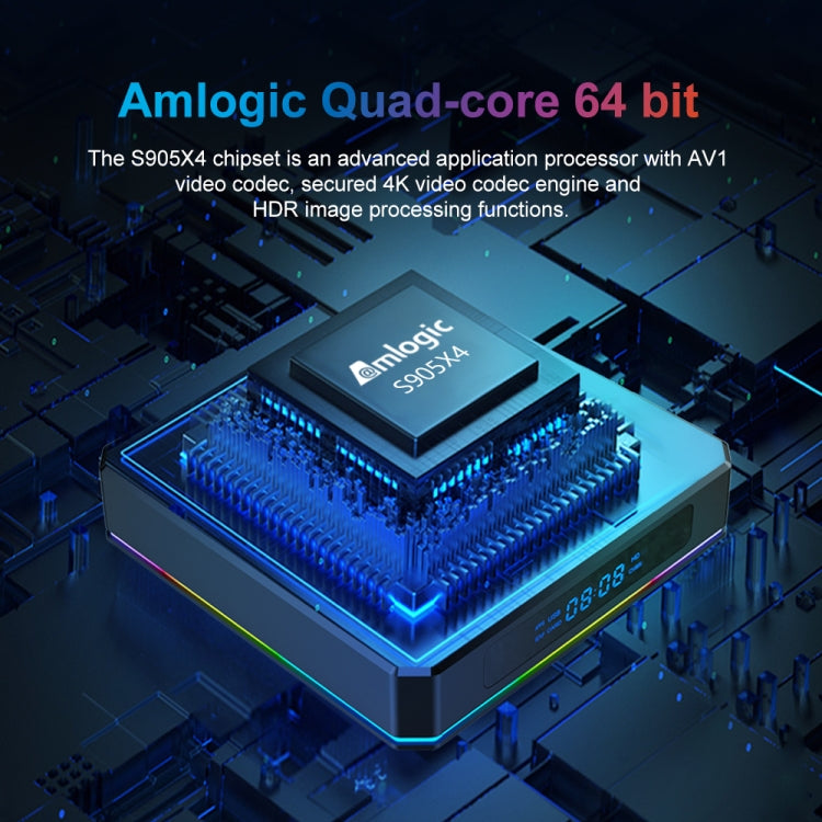 X96 X4 8K Smart TV BOX Android 11.0 Media Player with Remote Control, Amlogic S905X4 Quad Core ARM Cortex A55, RAM: 4GB, ROM: 32GB, Support 100M, Dual Band WiFi, Bluetooth, AU Plug - Amlogic S905 by PMC TechLife | Online Shopping South Africa | PMC TechLife | Buy Now Pay Later Mobicred