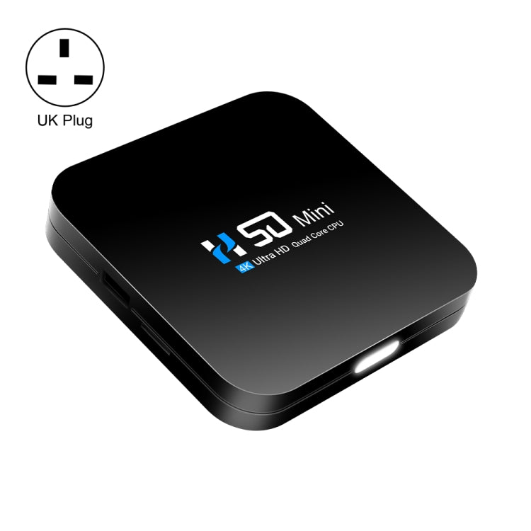 H50 Mini 4K Smart Network TV Box, Android 10.0, RK3318 Quad Core, 2GB+16GB, UK Plug - RK3318 by PMC Jewellery | Online Shopping South Africa | PMC Jewellery | Buy Now Pay Later Mobicred