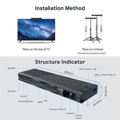 MECOOL KA2 Video Calling on TV Android 10.0 Smart TV Box with Remote Control, Amlogic S905X4 Quad Core Cortex A35, 2GB+16GB, Dual-Band / Ethernet / Camera(AU Plug) - Amlogic S905 by MECOOL | Online Shopping South Africa | PMC Jewellery | Buy Now Pay Later Mobicred