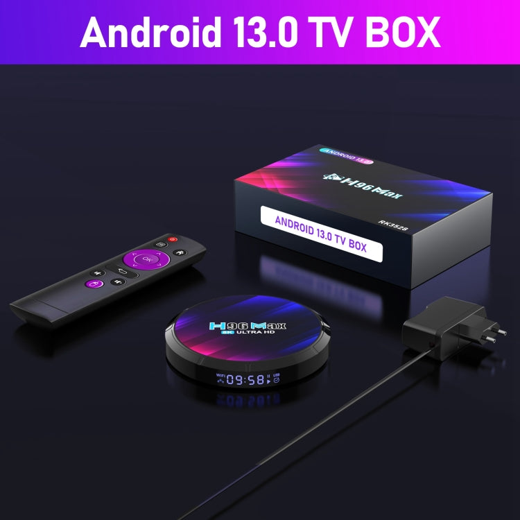 H96 Max 8K Ultra HD Smart TV Box Android 13.0 Media Player with Remote Control, RK3528 Quad-Core, 4GB+64GB(UK Plug) - RK3318 by PMC TechLife | Online Shopping South Africa | PMC TechLife