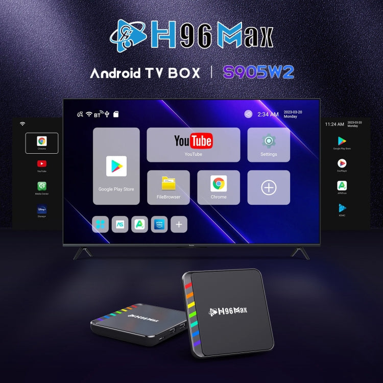 H96 Max W2 4K Ultra HD Android 11.0 Smart TV Box with Remote Control, Amlogic S905W2 Quad-Core, 4GB+64GB(US Plug) - Amlogic S905 by PMC TechLife | Online Shopping South Africa | PMC TechLife | Buy Now Pay Later Mobicred