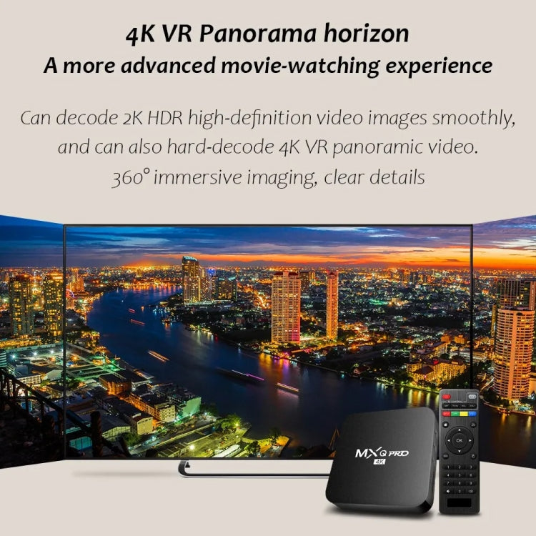MXQ Pro 4K TV Box Rockchip RK3228A Quad Core CPU Android 7.1, 1GB+8GB wtih Remote Control, EU Plug - RK3228A by PMC TechLife | Online Shopping South Africa | PMC TechLife | Buy Now Pay Later Mobicred