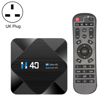 H40 4K Ultra HD Smart TV BOX Android 10.0 Media Player with Remote Control, Quad-core, RAM: 4GB, ROM: 32GB(UK Plug) - Amlogic S905 by PMC Jewellery | Online Shopping South Africa | PMC Jewellery | Buy Now Pay Later Mobicred