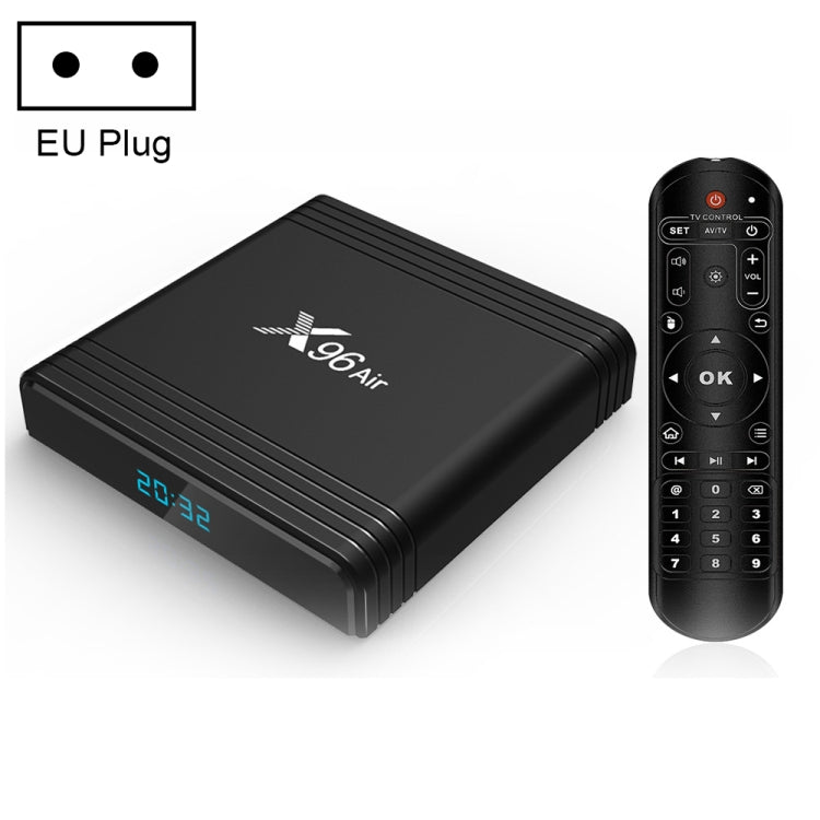 X96 Air 8K Smart TV BOX Android 9.0 Media Player with Remote Control, Quad-core Amlogic S905X3, RAM: 2GB, ROM: 16GB, Dual Band WiFi, EU Plug - Amlogic S905 by PMC TechLife | Online Shopping South Africa | PMC TechLife | Buy Now Pay Later Mobicred