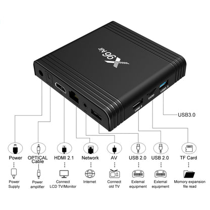 X96 Air 8K Smart TV BOX Android 9.0 Media Player with Remote Control, Quad-core Amlogic S905X3, RAM: 4GB, ROM: 32GB, Dual Band WiFi, Bluetooth, AU Plug - Amlogic S905 by PMC Jewellery | Online Shopping South Africa | PMC Jewellery | Buy Now Pay Later Mobicred