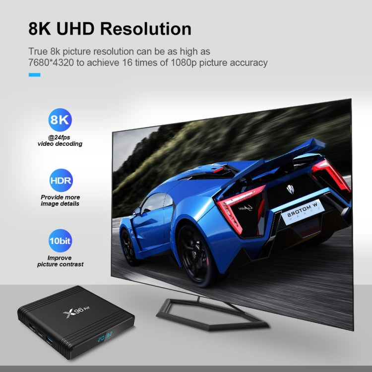 X96 Air 8K Smart TV BOX Android 9.0 Media Player with Remote Control, Quad-core Amlogic S905X3, RAM: 4GB, ROM: 32GB, Dual Band WiFi, Bluetooth, AU Plug - Amlogic S905 by PMC Jewellery | Online Shopping South Africa | PMC Jewellery | Buy Now Pay Later Mobicred