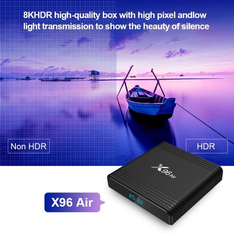 X96 Air 8K Smart TV BOX Android 9.0 Media Player with Remote Control, Quad-core Amlogic S905X3, RAM: 4GB, ROM: 32GB, Dual Band WiFi, Bluetooth, EU Plug - Amlogic S905 by PMC Jewellery | Online Shopping South Africa | PMC Jewellery | Buy Now Pay Later Mobicred