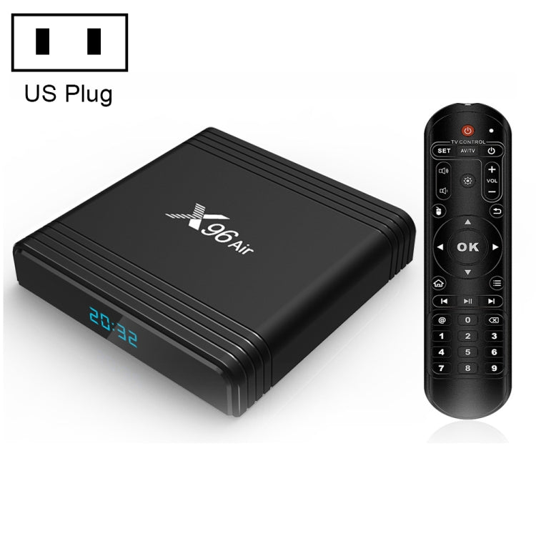 X96 Air 8K Smart TV BOX Android 9.0 Media Player with Remote Control, Quad-core Amlogic S905X3, RAM: 4GB, ROM: 32GB, Dual Band WiFi, Bluetooth, US Plug - Amlogic S905 by PMC Jewellery | Online Shopping South Africa | PMC Jewellery | Buy Now Pay Later Mobicred