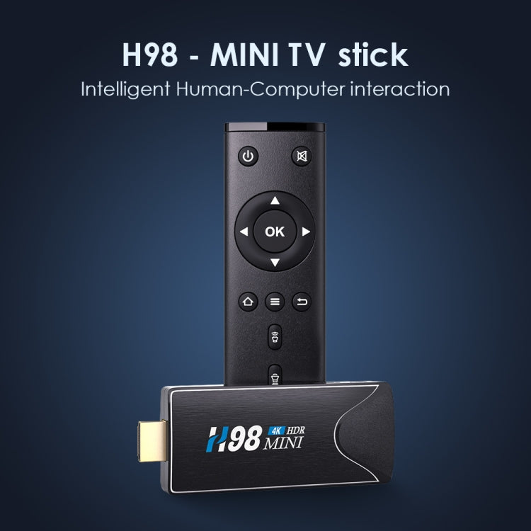 H98 Mini 4K Dongle Smart TV BOX Android 10 Media Player with Remote Control, Allwinner H313 Quad-core ARM Cortex-A53, RAM: 2GB, ROM: 16GB, Support WiFi, Bluetooth, OTG, UK Plug - Allwinner H3 by PMC Jewellery | Online Shopping South Africa | PMC Jewellery | Buy Now Pay Later Mobicred