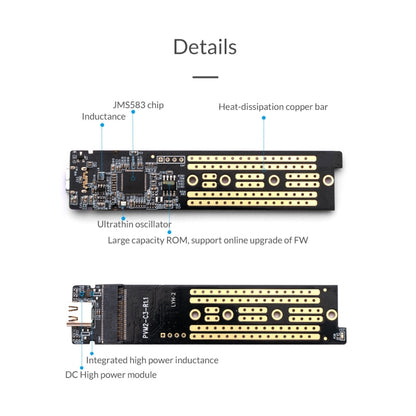 ORICO TCM2-C3 NVMe M.2 SSD Enclosure (10Gbps)(Silver) - HDD Enclosure by ORICO | Online Shopping South Africa | PMC Jewellery | Buy Now Pay Later Mobicred