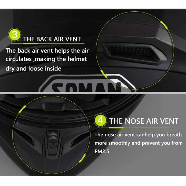 Soman 955 Skyeye Motorcycle Full / Open Face Bluetooth Helmet Headset Full Face, Supports Answer / Hang Up Calls(Black Green) - free shipping - PMC TechLife - Order now!