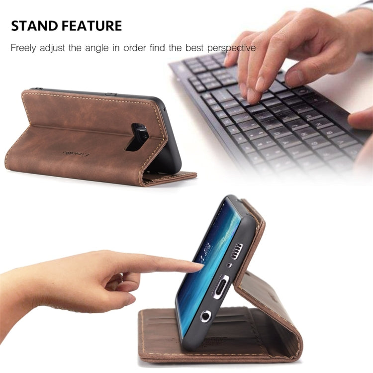 CaseMe-013 Multifunctional Retro Frosted Horizontal Flip Leather Case with Card Slot & Holder & Wallet for Galaxy S8 Plus(Coffee) - Galaxy Phone Cases by CaseMe | Online Shopping South Africa | PMC Jewellery | Buy Now Pay Later Mobicred
