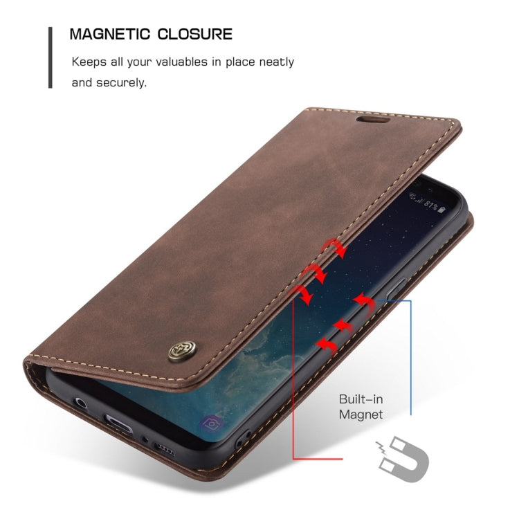 CaseMe-013 Multifunctional Retro Frosted Horizontal Flip Leather Case with Card Slot & Holder & Wallet for Galaxy S8 Plus(Coffee) - Galaxy Phone Cases by CaseMe | Online Shopping South Africa | PMC Jewellery | Buy Now Pay Later Mobicred