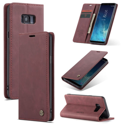 CaseMe-013 Multifunctional Retro Frosted Horizontal Flip Leather Case with Card Slot & Holder & Wallet for Galaxy S8 Plus(Wine Red) - Galaxy Phone Cases by CaseMe | Online Shopping South Africa | PMC Jewellery | Buy Now Pay Later Mobicred