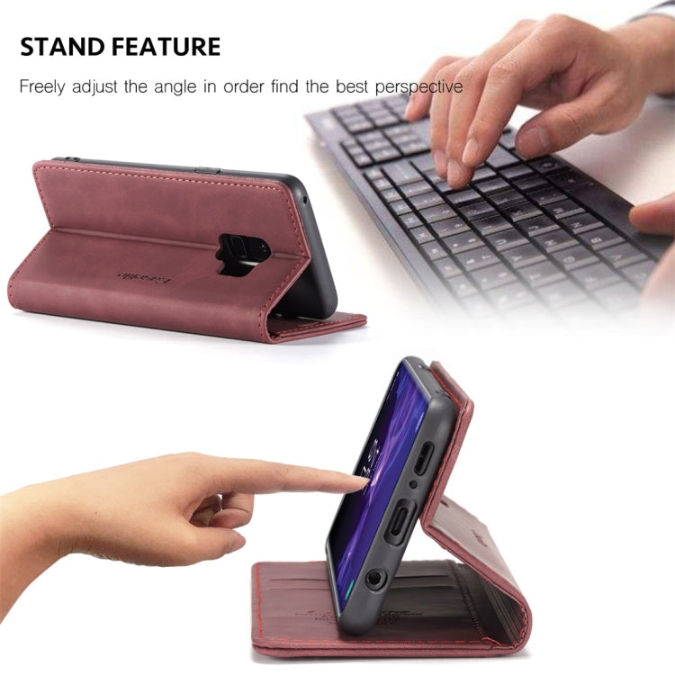 CaseMe-013 Multifunctional Retro Frosted Horizontal Flip Leather Case with Card Slot & Holder & Wallet for Galaxy S9(Wine Red) - Galaxy Phone Cases by CaseMe | Online Shopping South Africa | PMC Jewellery | Buy Now Pay Later Mobicred