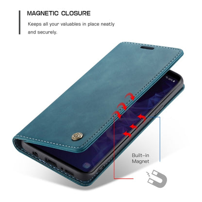 CaseMe-013 Multifunctional Retro Frosted Horizontal Flip Leather Case with Card Slot & Holder & Wallet for Galaxy S9 Plus(Blue) - Galaxy Phone Cases by CaseMe | Online Shopping South Africa | PMC Jewellery | Buy Now Pay Later Mobicred