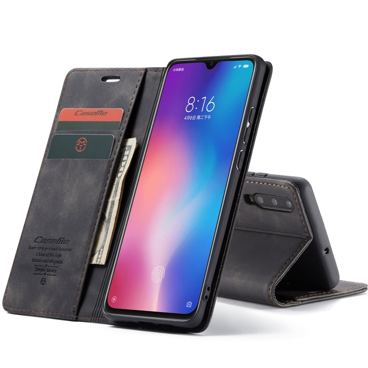 CaseMe-013 Multifunctional Horizontal Flip Leather Case with Card Slot & Holder for Xiaomi 9(Black) - Xiaomi Cases by CaseMe | Online Shopping South Africa | PMC Jewellery | Buy Now Pay Later Mobicred