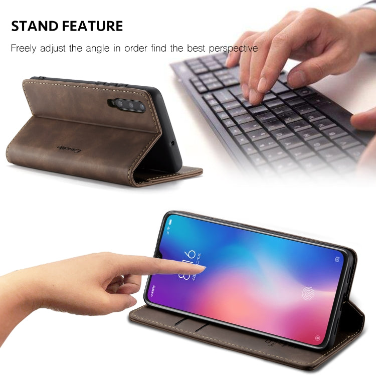 CaseMe-013 Multi-functional Retro Frosted Horizontal Flip Leather Case with Card Slot & Holder & Wallet For Xiaomi Mi 9(Coffee) - Xiaomi Cases by CaseMe | Online Shopping South Africa | PMC Jewellery | Buy Now Pay Later Mobicred