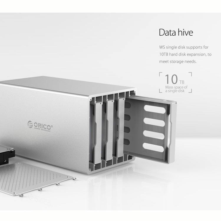 ORICO Honeycomb Series WS400RU3 SATA 3.5 inch USB 3.0 4 Bays Aluminum Alloy HDD / SSD Enclosure with Raid, The Maximum Support Capacity: 40TB - HDD Enclosure by ORICO | Online Shopping South Africa | PMC TechLife | Buy Now Pay Later Mobicred