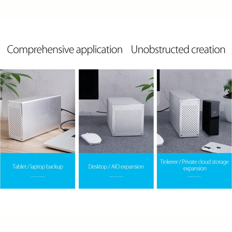 ORICO Honeycomb Series WS500RC3 SATA 3.5 inch USB-C / Type-C 5 Bays Aluminum Alloy HDD / SSD Enclosure with Raid, The Maximum Support Capacity: 50TB - free shipping - PMc TechLife - Order now!