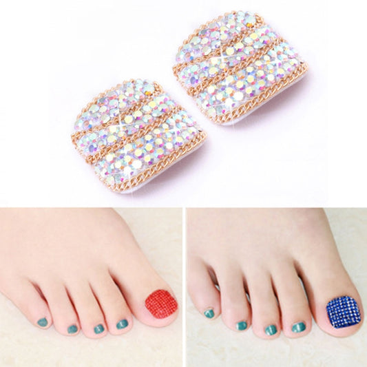 2 PCS Crystal Fake Nail Art Tips Rhinestone Full Cover Toenails Decals Stickers(NO:10) - Nail Stickers by PMC Jewellery | Online Shopping South Africa | PMC Jewellery | Buy Now Pay Later Mobicred