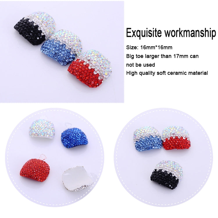 2 PCS Crystal Fake Nail Art Tips Rhinestone Full Cover Toenails Decals Stickers(NO:19) - free shipping - PMC Jewellery - Order now!