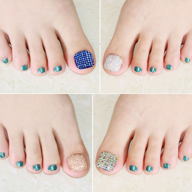 2 PCS Crystal Fake Nail Art Tips Rhinestone Full Cover Toenails Decals Stickers(NO:19) - free shipping - PMC Jewellery - Order now!