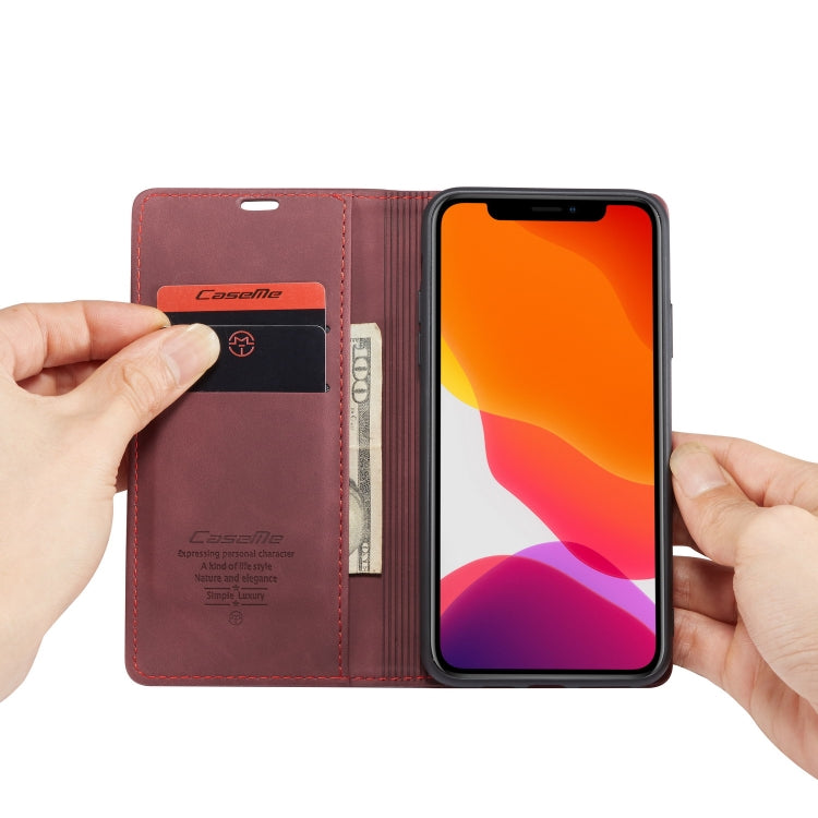 CaseMe-013 Multifunctional Horizontal Flip Leather Case with Card Slot & Holder & Wallet for iPhone 11 Pro Max(Wine) - iPhone 11 Pro Max Cases by CaseMe | Online Shopping South Africa | PMC Jewellery | Buy Now Pay Later Mobicred