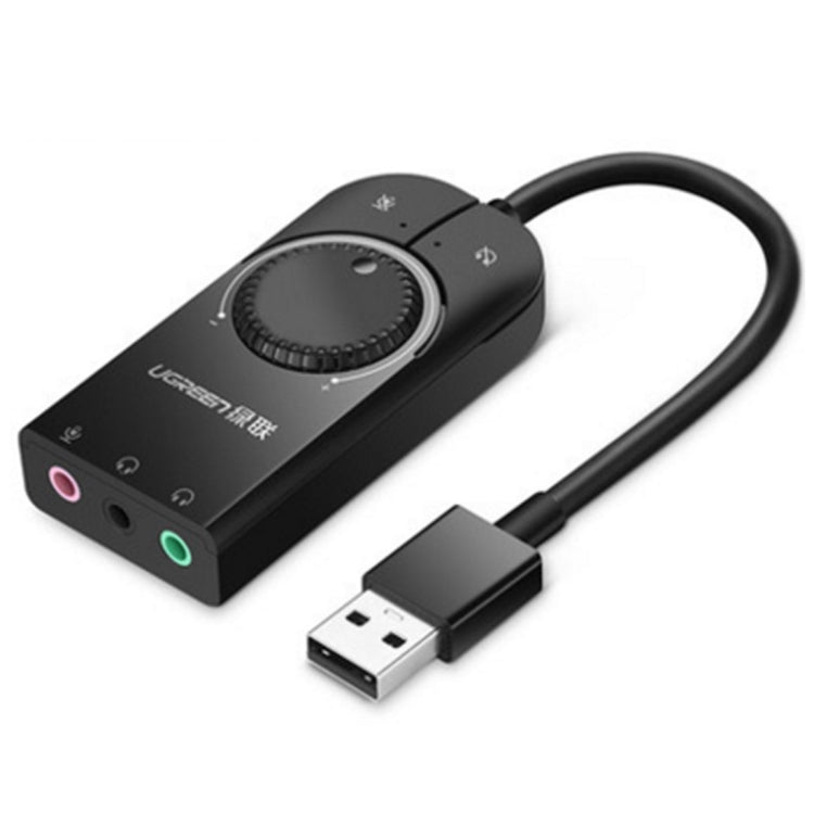 UGREEN CM109 USB to 3-ports 3.5mm Computer External Audio Card with Volume Adjustment Wheel, Length: 15cm - free shipping - PMC Jewellery - Order now!