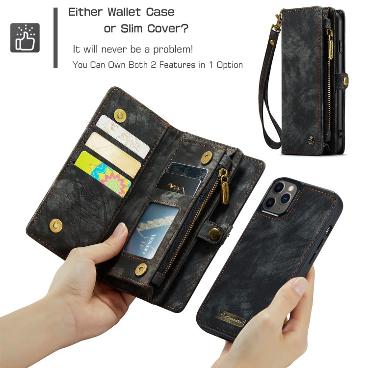 For iPhone 11 Pro Max CaseMe-008 Detachable Multifunctional Horizontal Flip Leather Case with Card Slot & Holder & Zipper Wallet & Photo Frame (Black) - free shipping - PMC Jewellery - Order now!