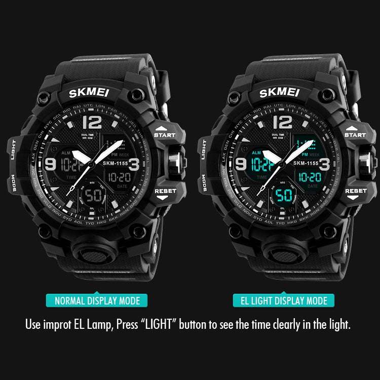 SKMEI 1155B Multifunctional Men Outdoor Sports Noctilucent Waterproof Large Dial Wrist Watch(Red) - free shipping - PMC TechLife - Order now!