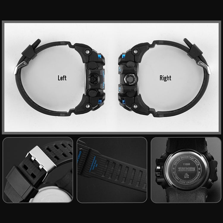SKMEI 1155B Multifunctional Men Outdoor Sports Noctilucent Waterproof Large Dial Wrist Watch(Gold) - free shipping - PMC TechLife - Order now!